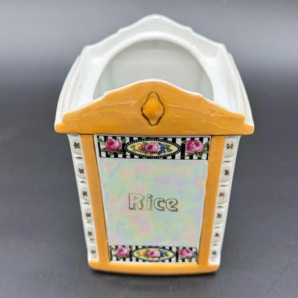 Vintage 1930 MEPOCO WARE Lusterware Rice Canister Made in Germany
